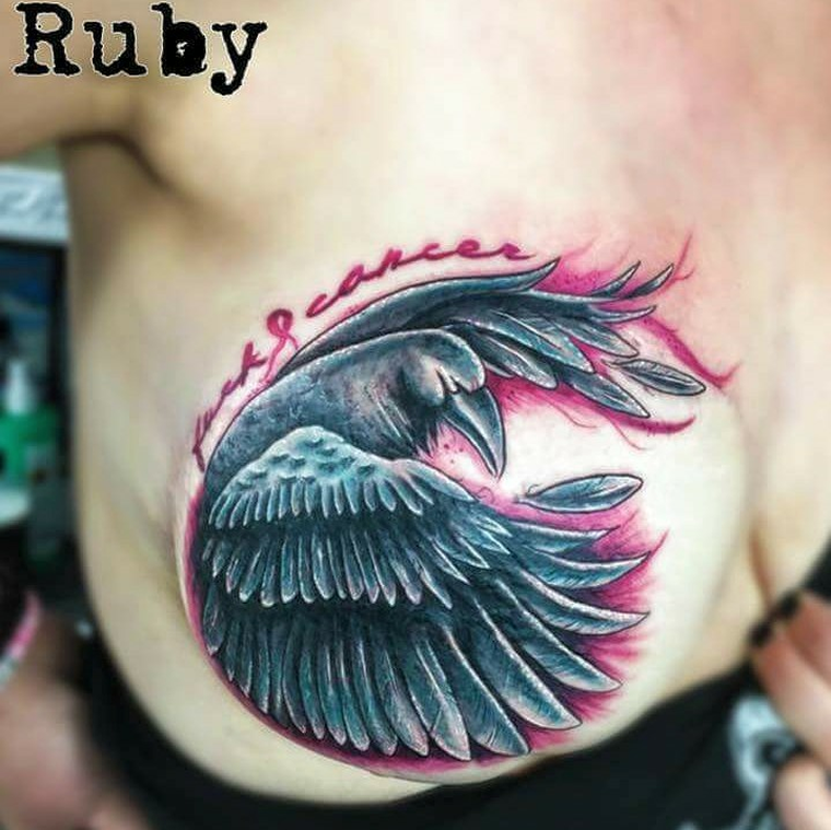 Brustkrebstattoo-Tag 2017, Tätowiererin: Ruby Color, Color Clinic, Leipzig