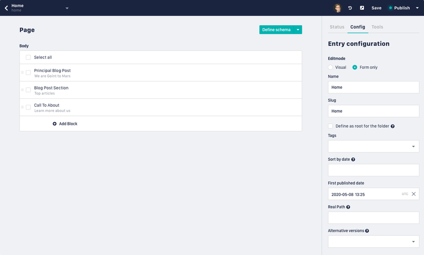 Sample view of the Form Only Editor