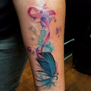 Brustkrebstattoo-Tag 2017, Tätowierer: Dennis Lehmann, Artist Dennis Lehmann, Da Becca Tattoos & Lifestyle Studio, Bochum