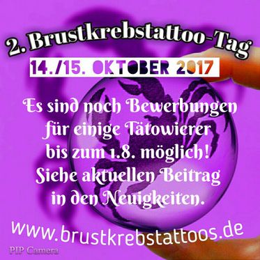 Bewerbungen per email an info@brustkrebstattoos.de