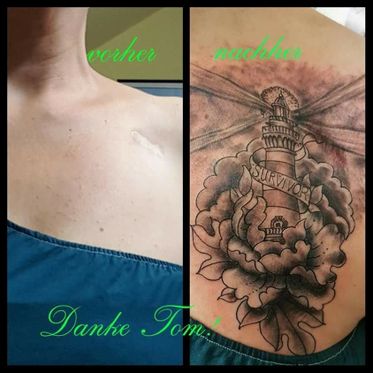 Brustkrebstattootag 2017, Tätowierer: Tom Schmidtke, Tattoostudio Tintenküche, Wuppertal