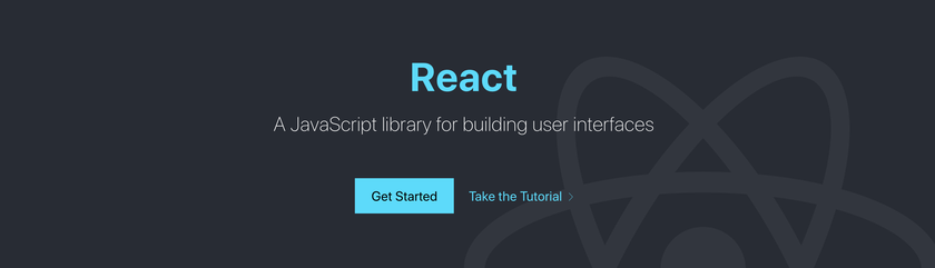 Image of home screen of React site